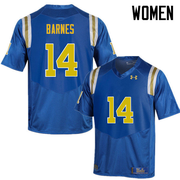 Women #14 Krys Barnes UCLA Bruins Under Armour College Football Jerseys Sale-Blue